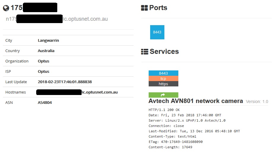 Shodan finds a network camera