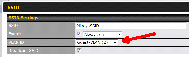 Assigning a VLAN to an SSID